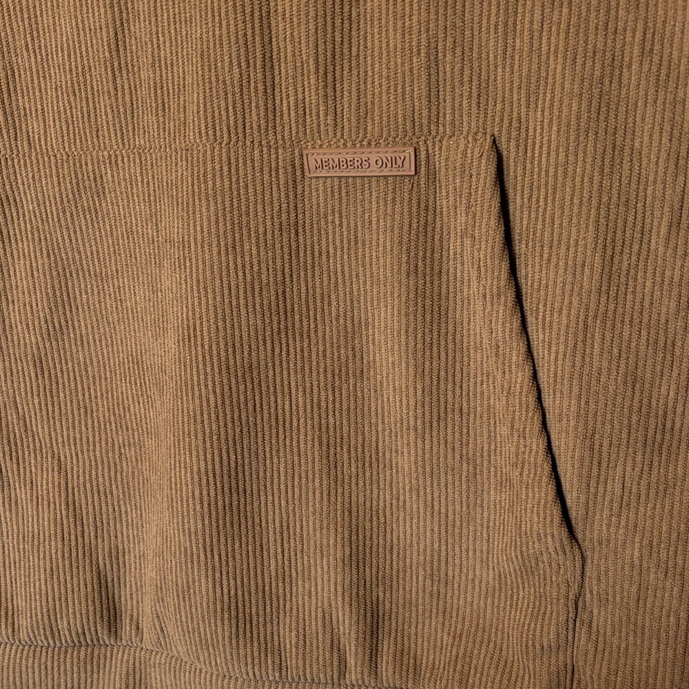 Members Only dark Tan Ribbed Hoodie - Picture 2 of 7